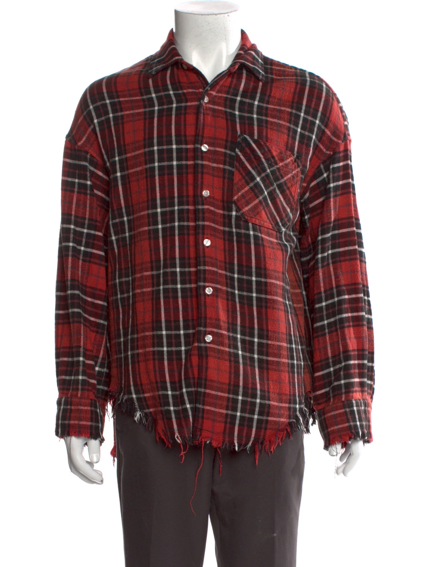R13 Plaid Print Long Sleeve Shirt