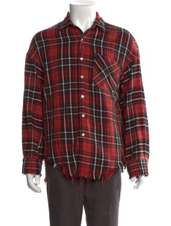 R13 Plaid Print Long Sleeve Shirt