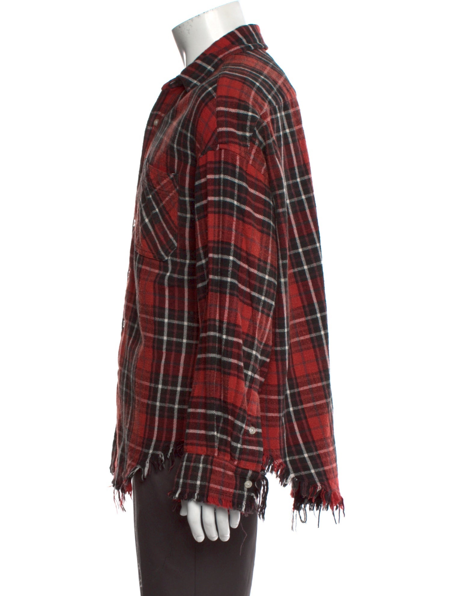 R13 Plaid Print Long Sleeve Shirt