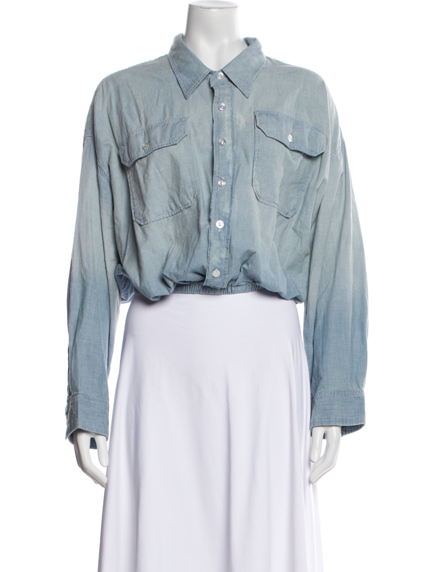 R13 Long Sleeve Crop Top