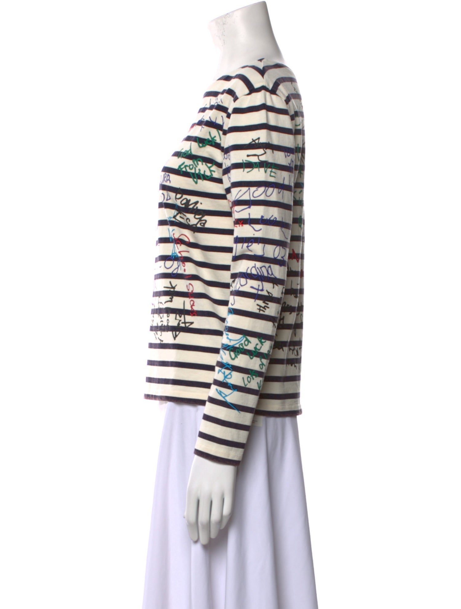 R13 Striped Bateau Neckline Sweatshirt