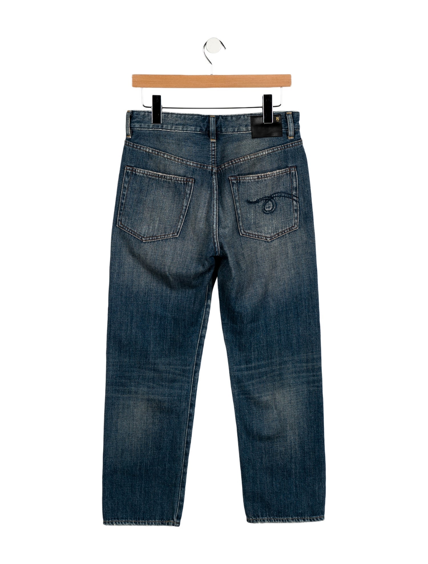 R13 Mid-Rise Straight Leg Jeans