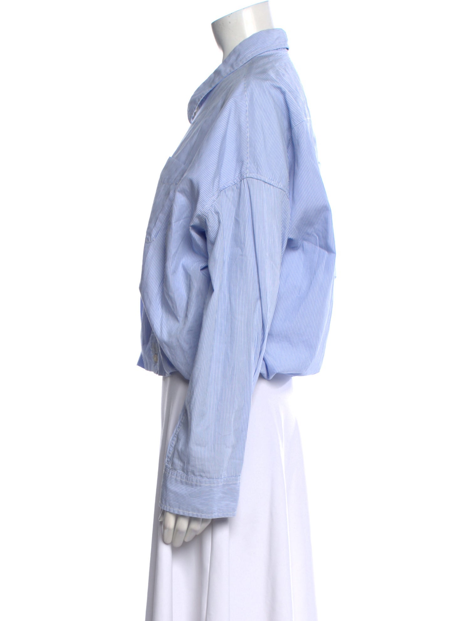 R13 Striped Long Sleeve Button-Up Top