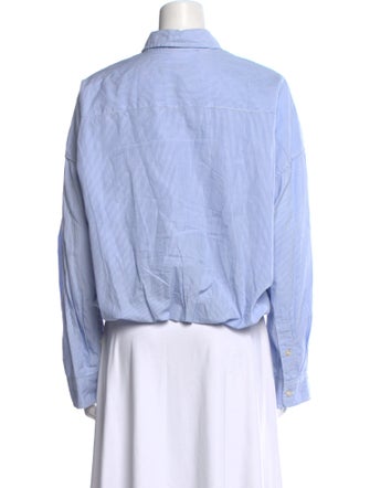 R13 Striped Long Sleeve Button-Up Top