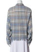 R13 Plaid Print Long Sleeve Button-Up Top