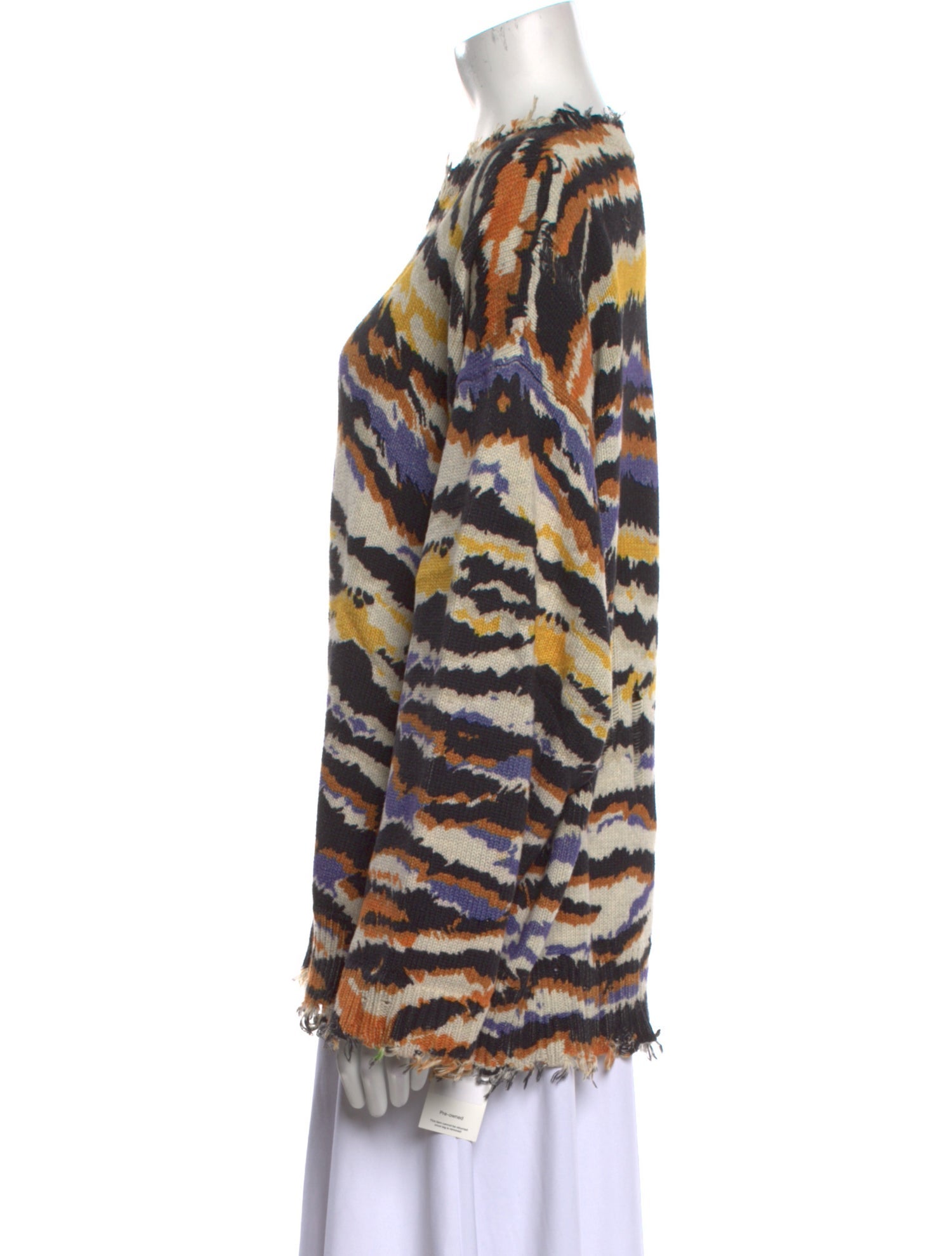 R13 Animal Print Crew Neck Sweater