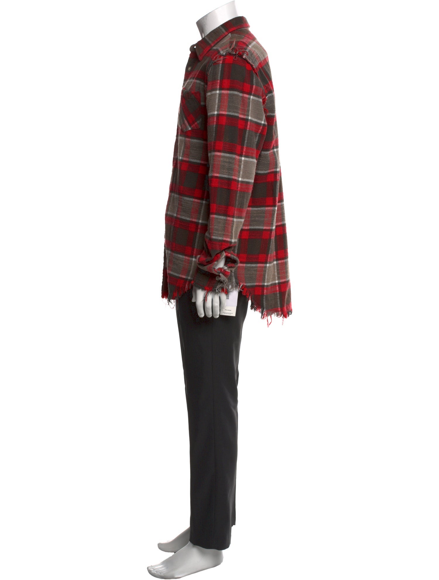 R13 Plaid Print Long Sleeve Shirt