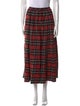 R13 Plaid Print Midi Length Skirt