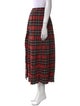 R13 Plaid Print Midi Length Skirt