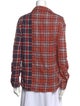 R13 Plaid Print Long Sleeve Button-Up Top