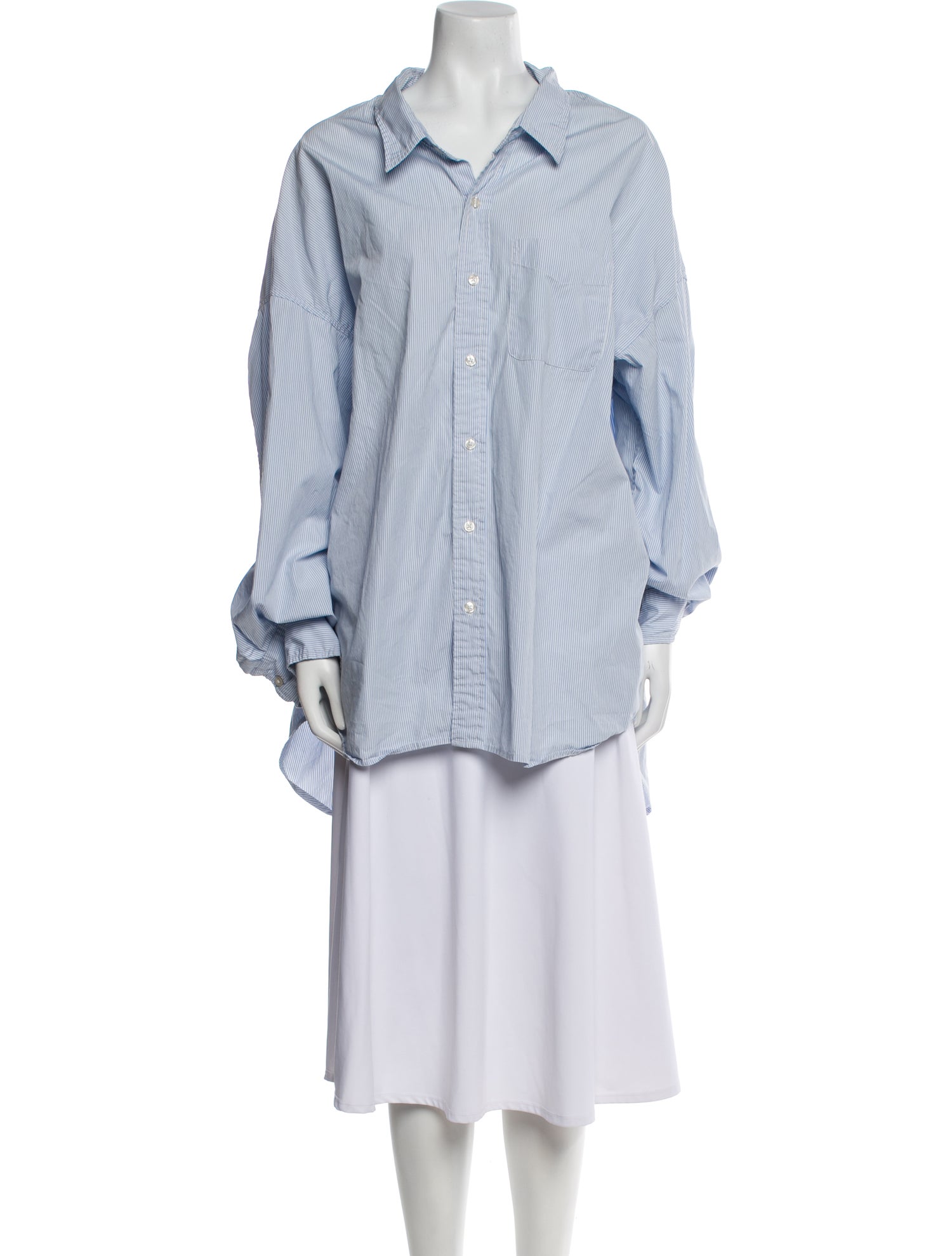 R13 Striped Long Sleeve Button-Up Top