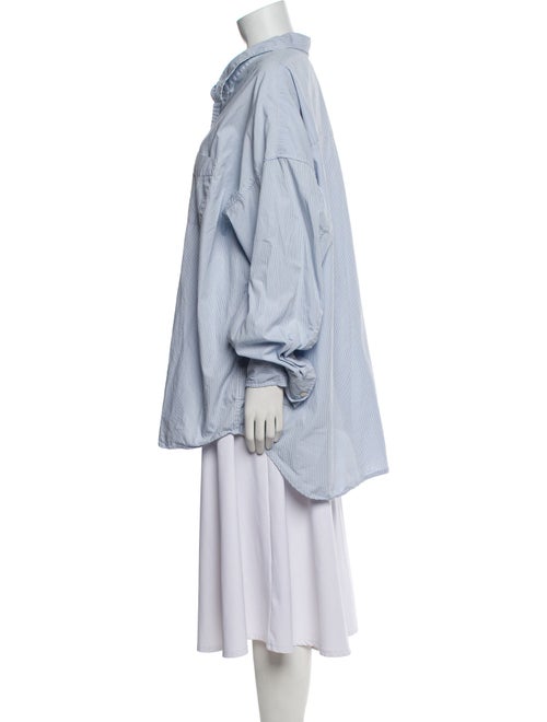 R13 Striped Long Sleeve Button-Up Top