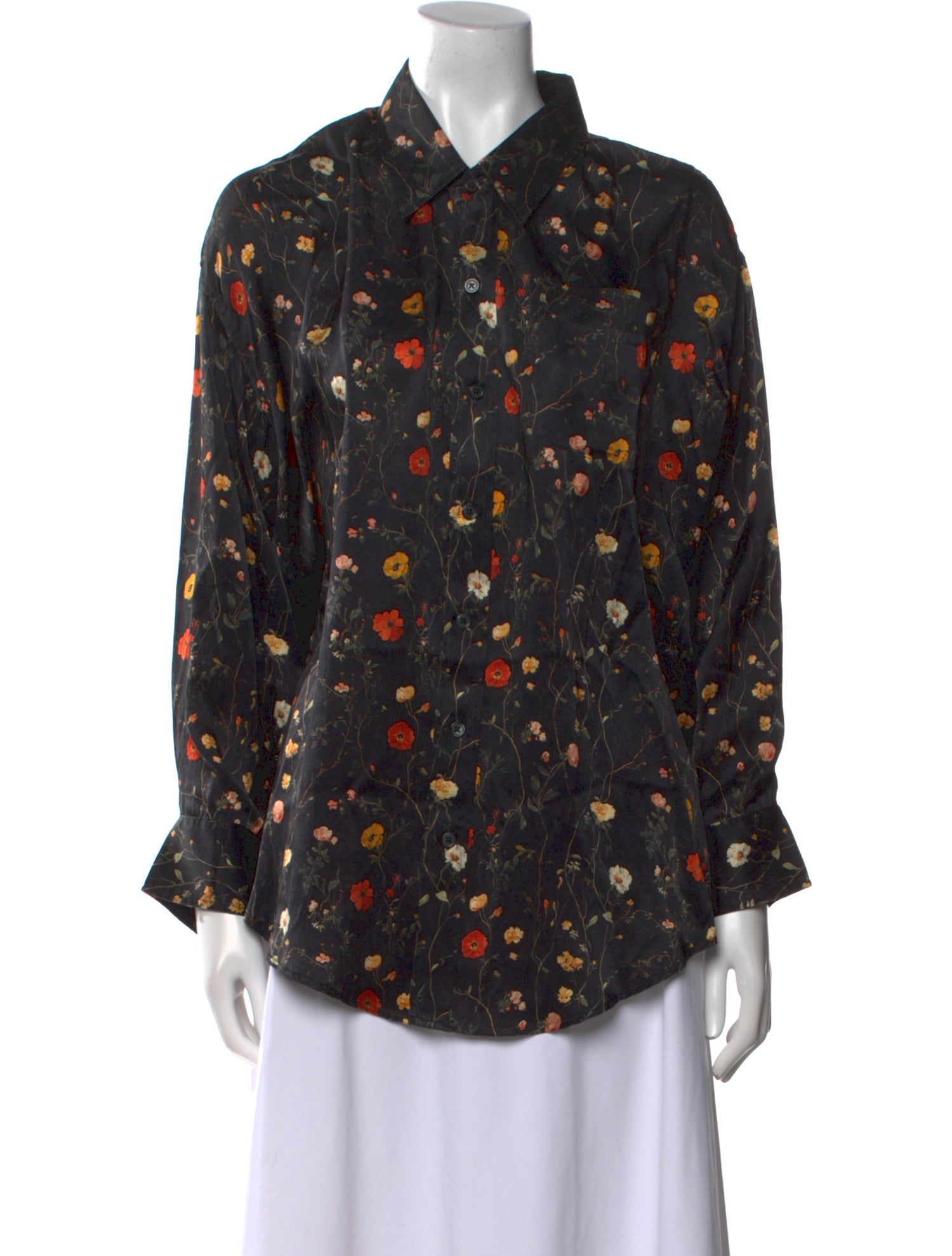 R13 Silk Floral Print Button-Up Top w/ Tags