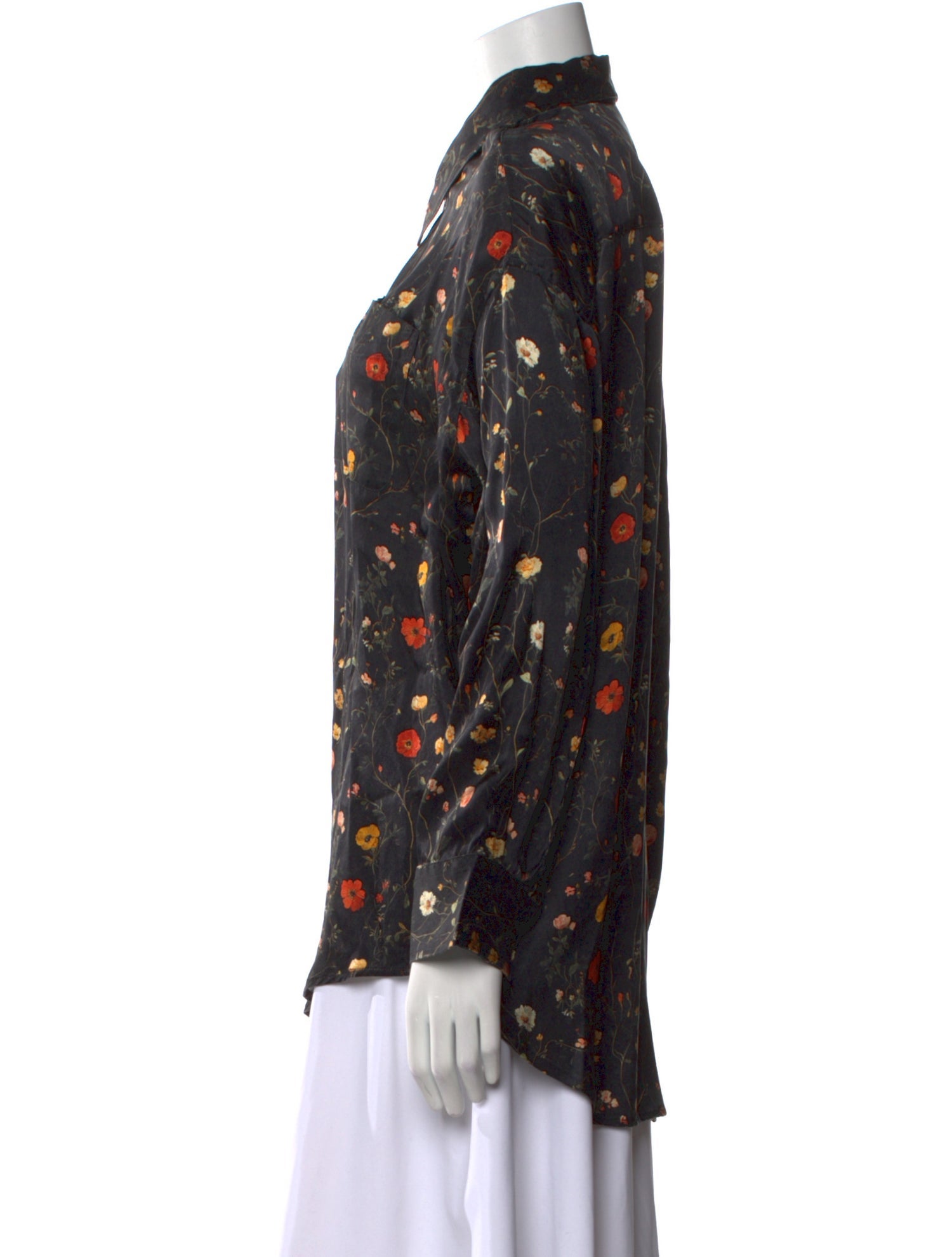 R13 Silk Floral Print Button-Up Top w/ Tags