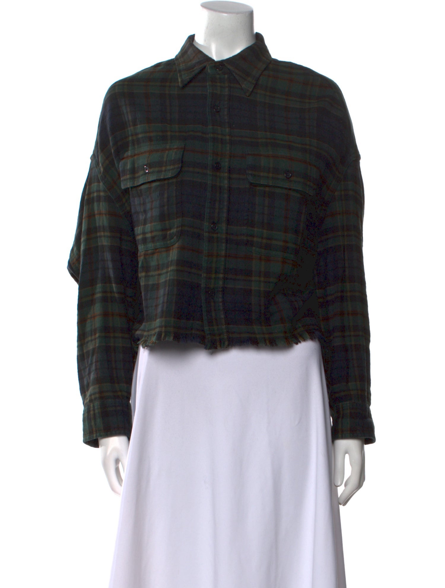 R13 Plaid Print Long Sleeve Button-Up Top w/ Tags