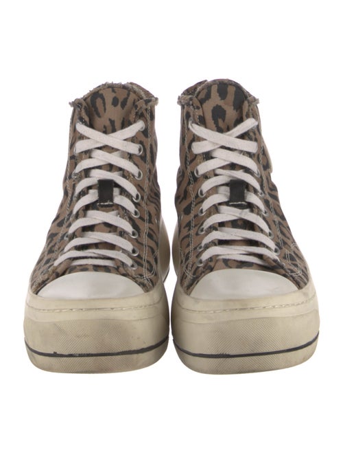 R13 Canvas Animal Print Wedge Sneakers
