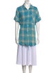 R13 Plaid Print Short Sleeve Tunic