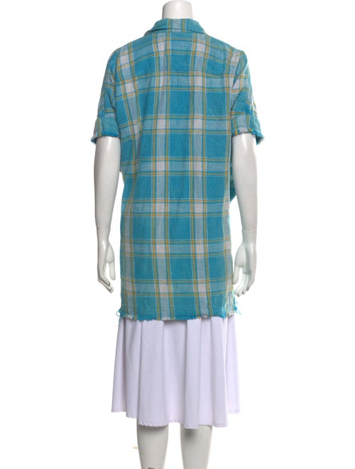 R13 Plaid Print Short Sleeve Tunic