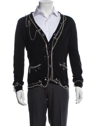 R13 Merino Wool Graphic Print Cardigan