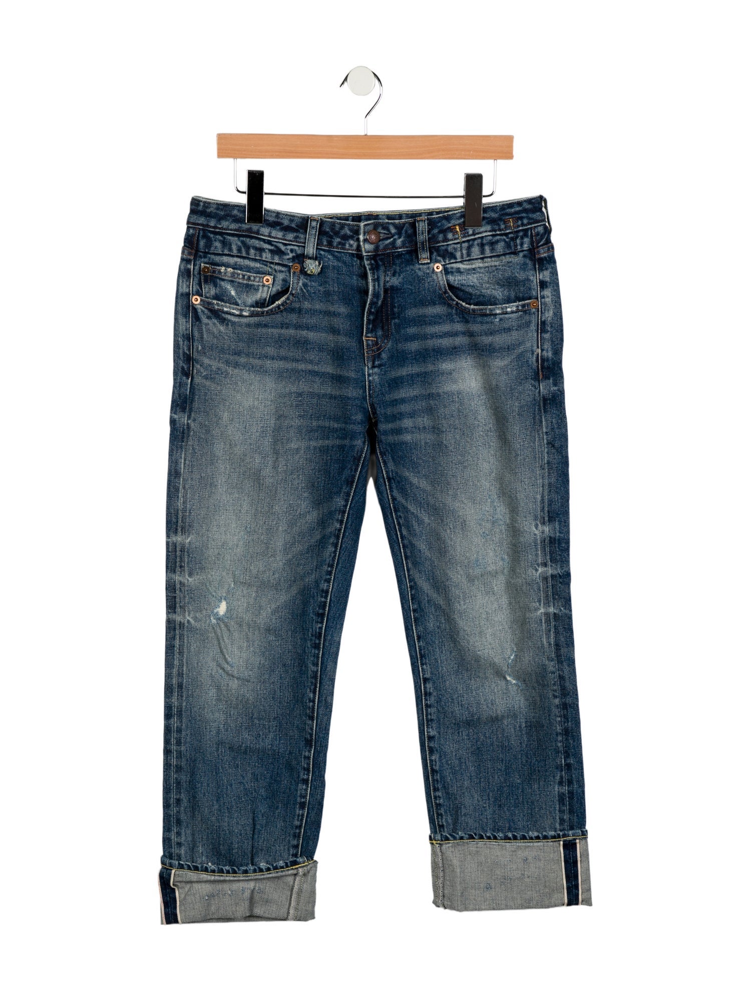 R13 Mid-Rise Straight Leg Jeans