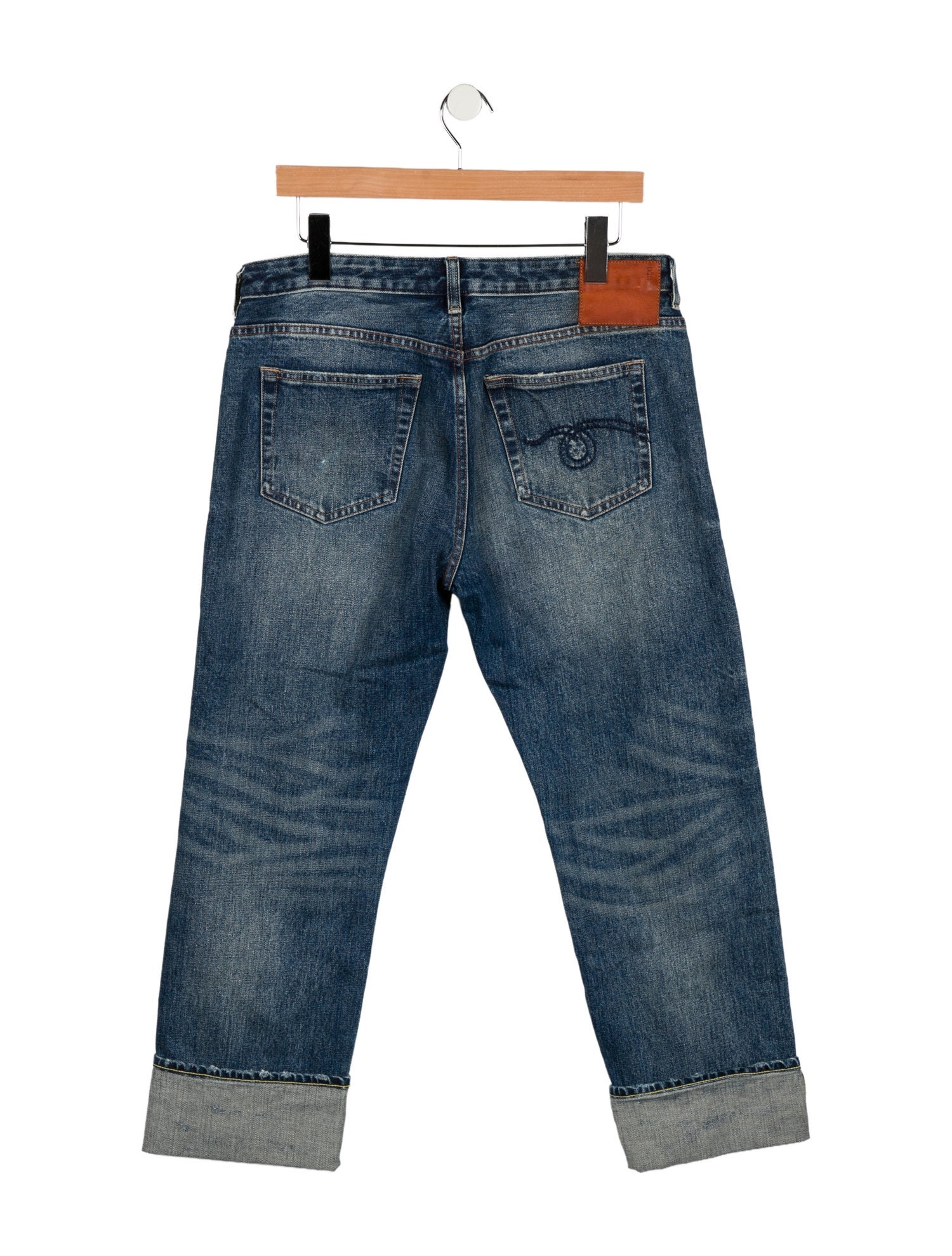 R13 Mid-Rise Straight Leg Jeans