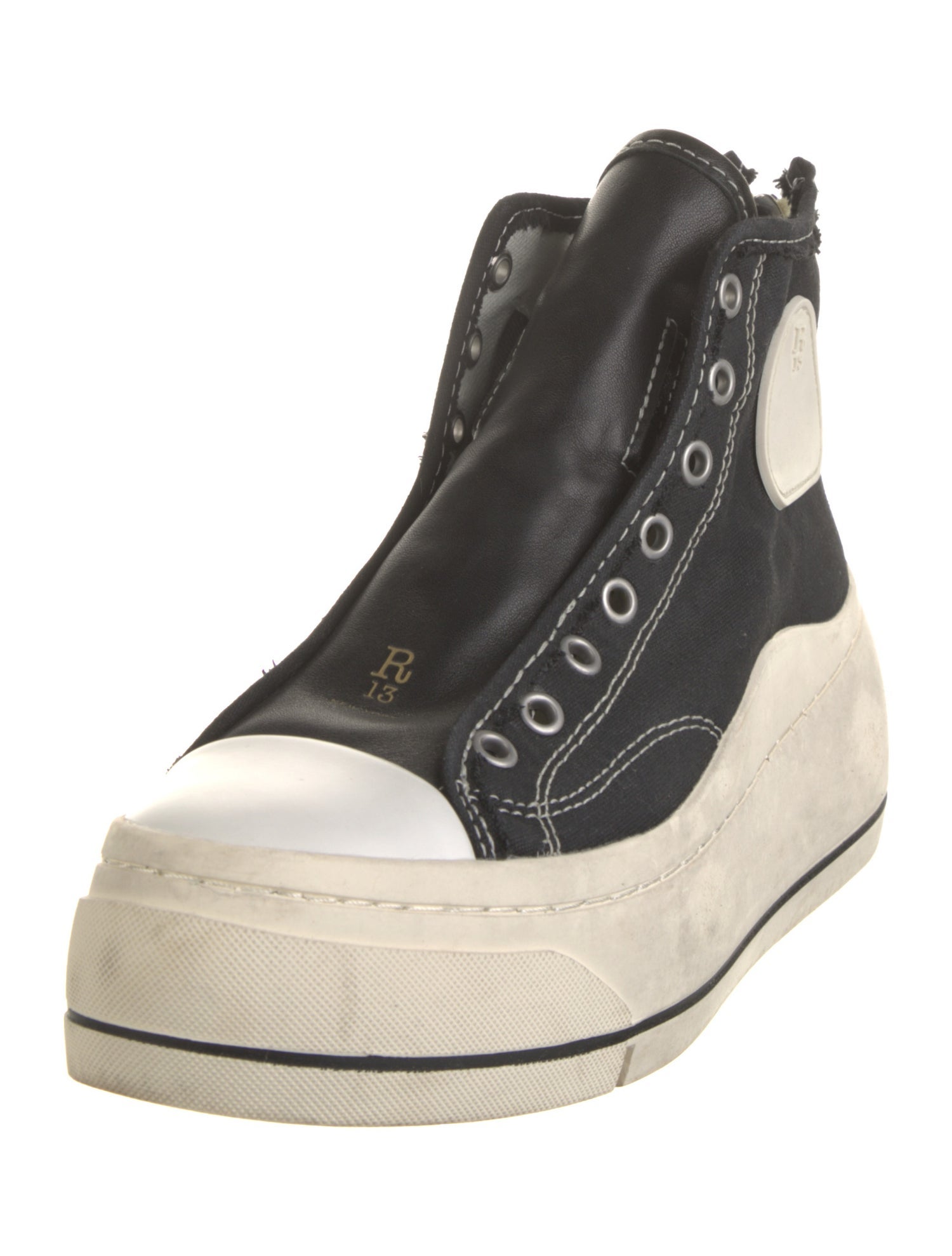 R13 Canvas Colorblock Pattern Sneakers