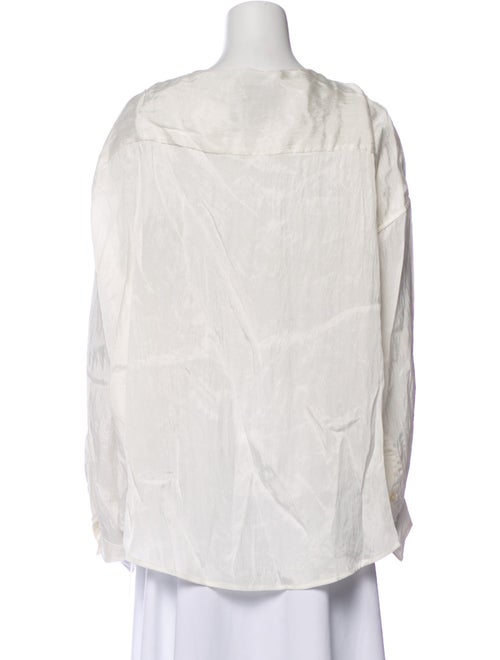 R13 V-Neck Long Sleeve Button-Up Top