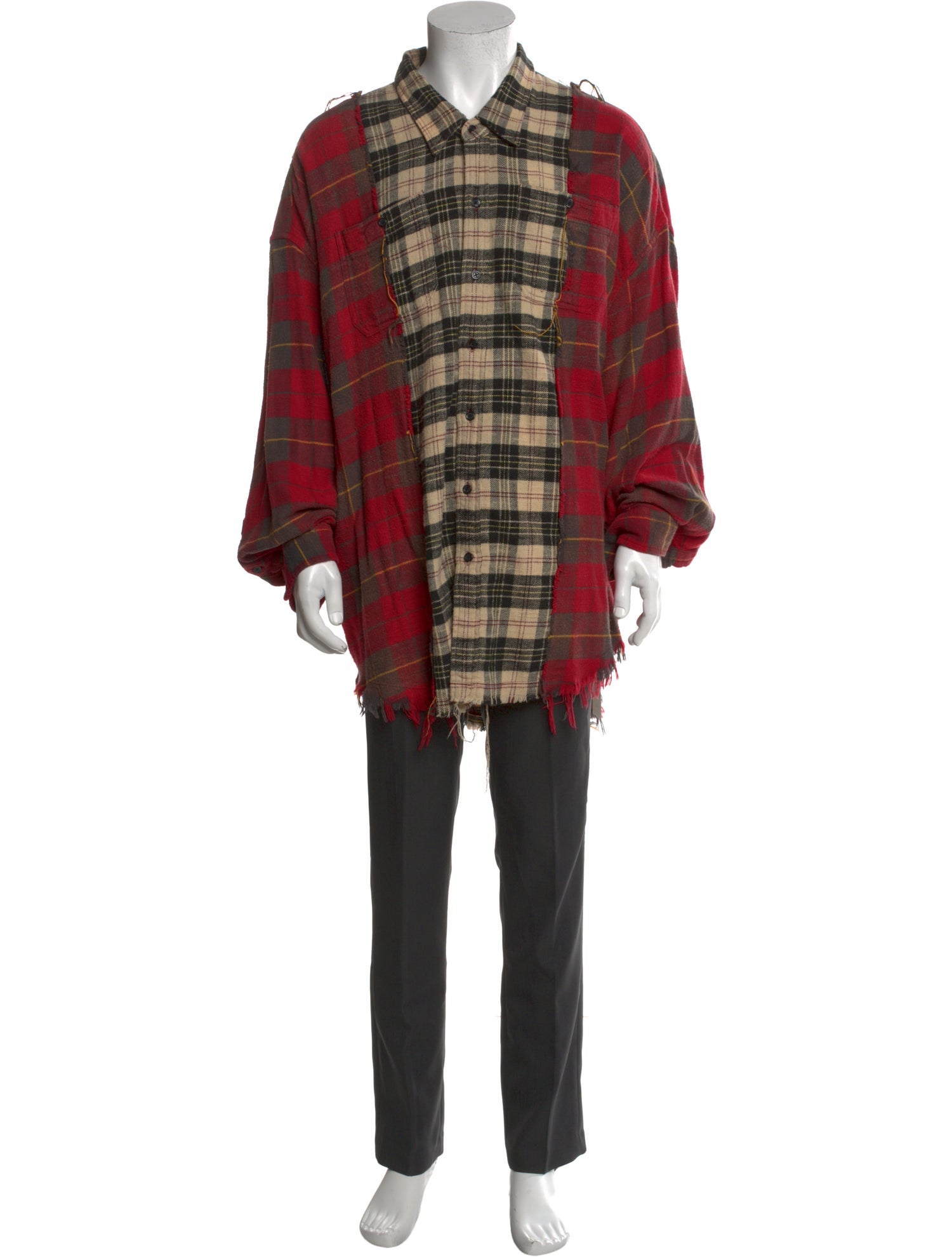 R13 Plaid Print Long Sleeve Shirt