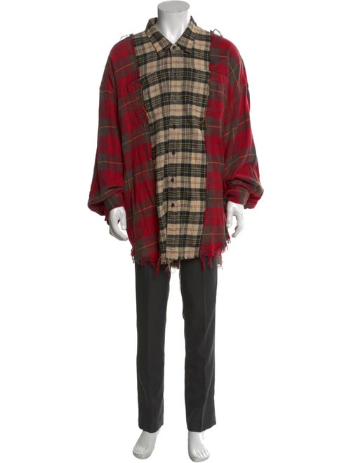 R13 Plaid Print Long Sleeve Shirt