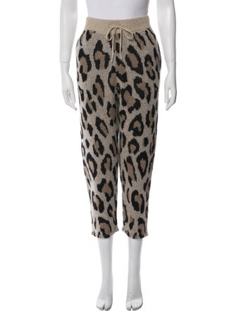 R13 Cashmere Animal Print Sweatpants