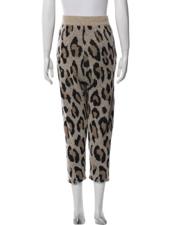 R13 Cashmere Animal Print Sweatpants