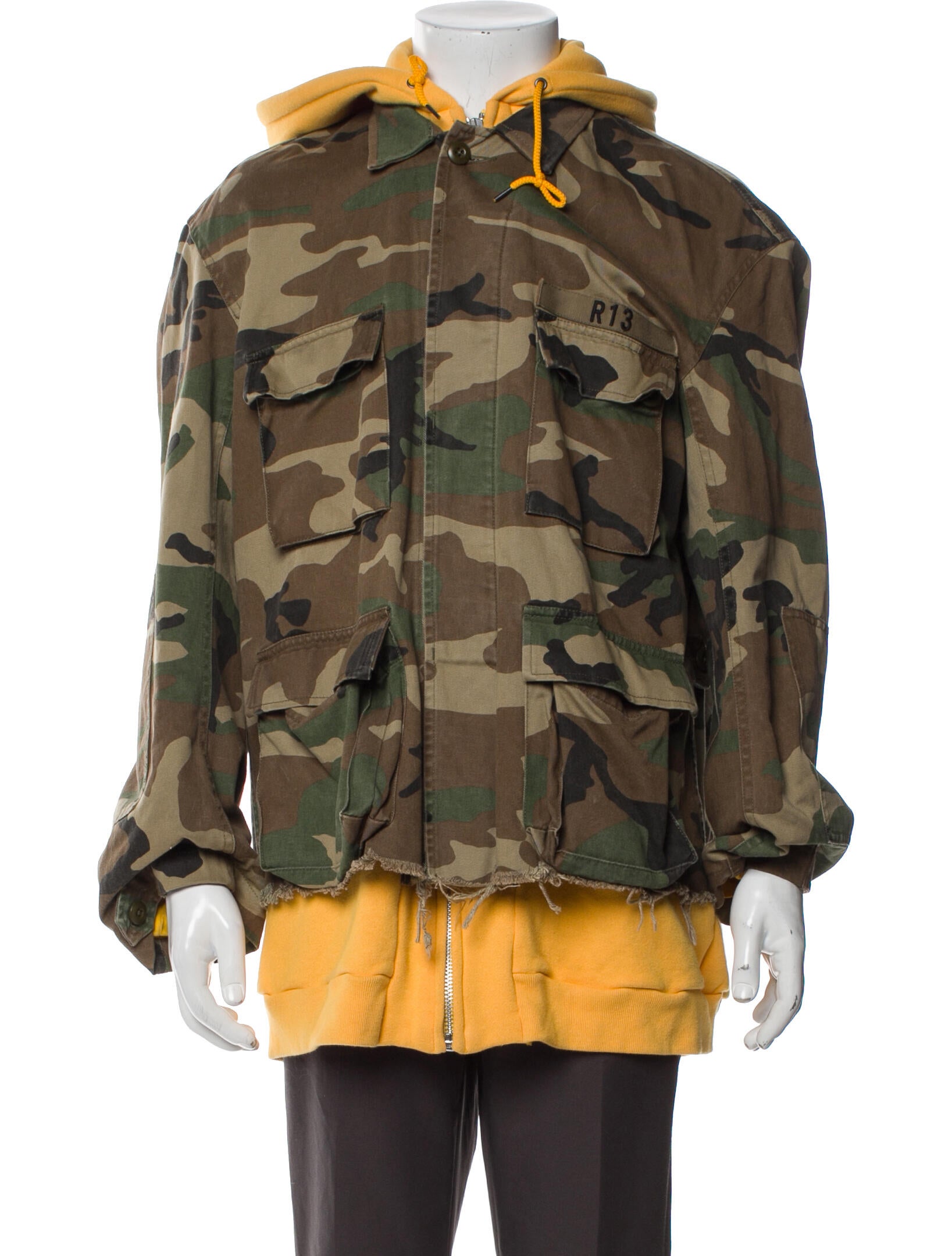 R13 Camouflage Print Utility Jacket