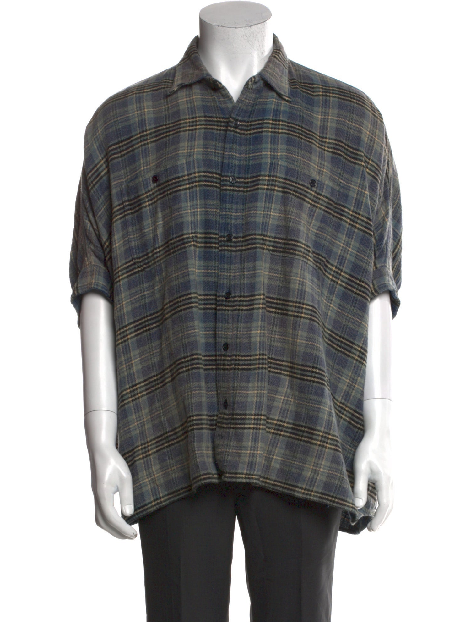 R13 Plaid Print Short Sleeve Shirt