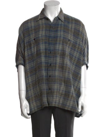 R13 Plaid Print Short Sleeve Shirt