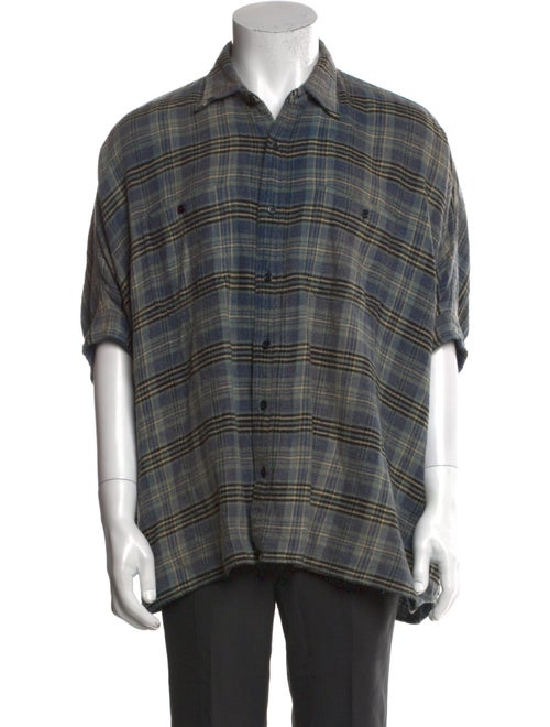 R13 Plaid Print Short Sleeve Shirt