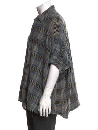 R13 Plaid Print Short Sleeve Shirt