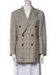 R13 Wool Plaid Print Blazer