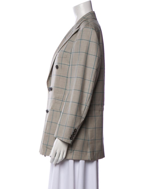 R13 Wool Plaid Print Blazer