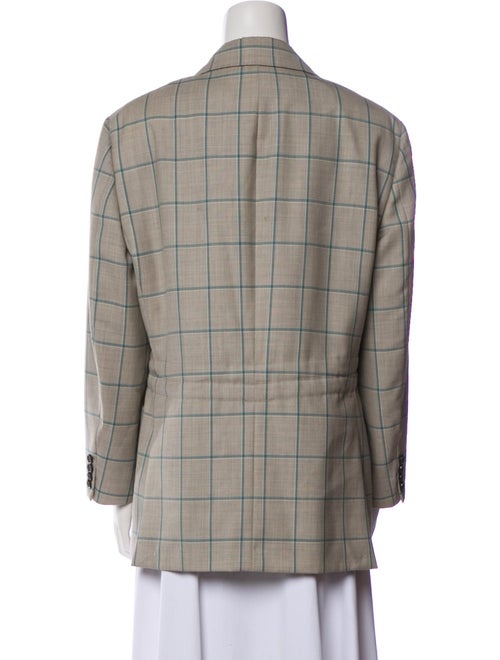 R13 Wool Plaid Print Blazer