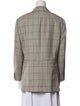 R13 Wool Plaid Print Blazer