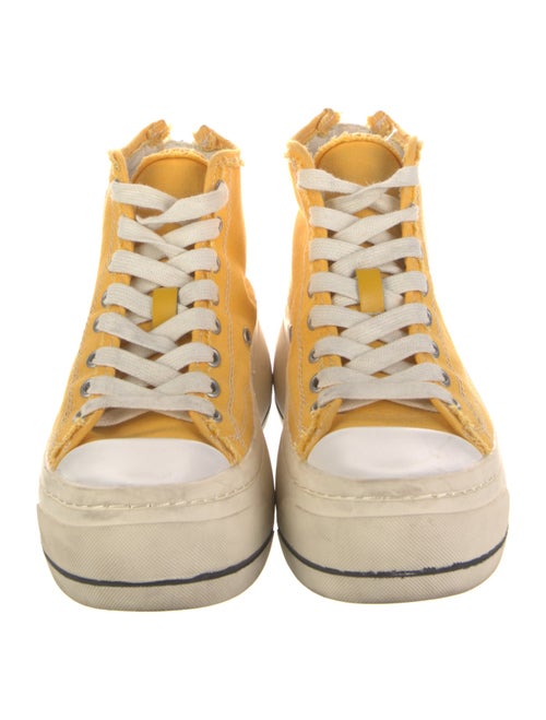 R13 Canvas Colorblock Pattern Wedge Sneakers