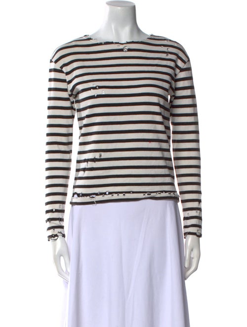 R13 Striped Bateau Neckline Top