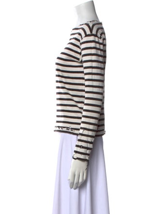 R13 Striped Bateau Neckline Top
