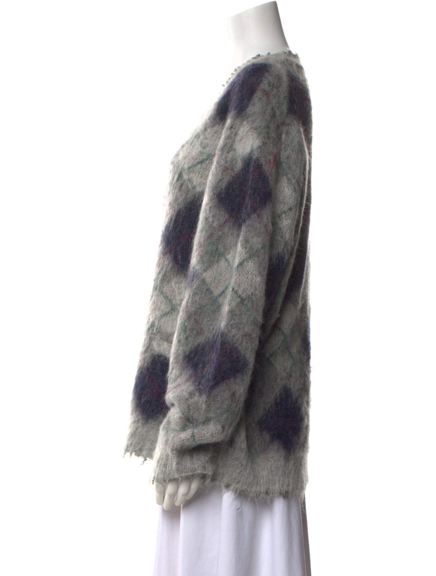 R13 Tie-Dye Print V-Neck Sweater