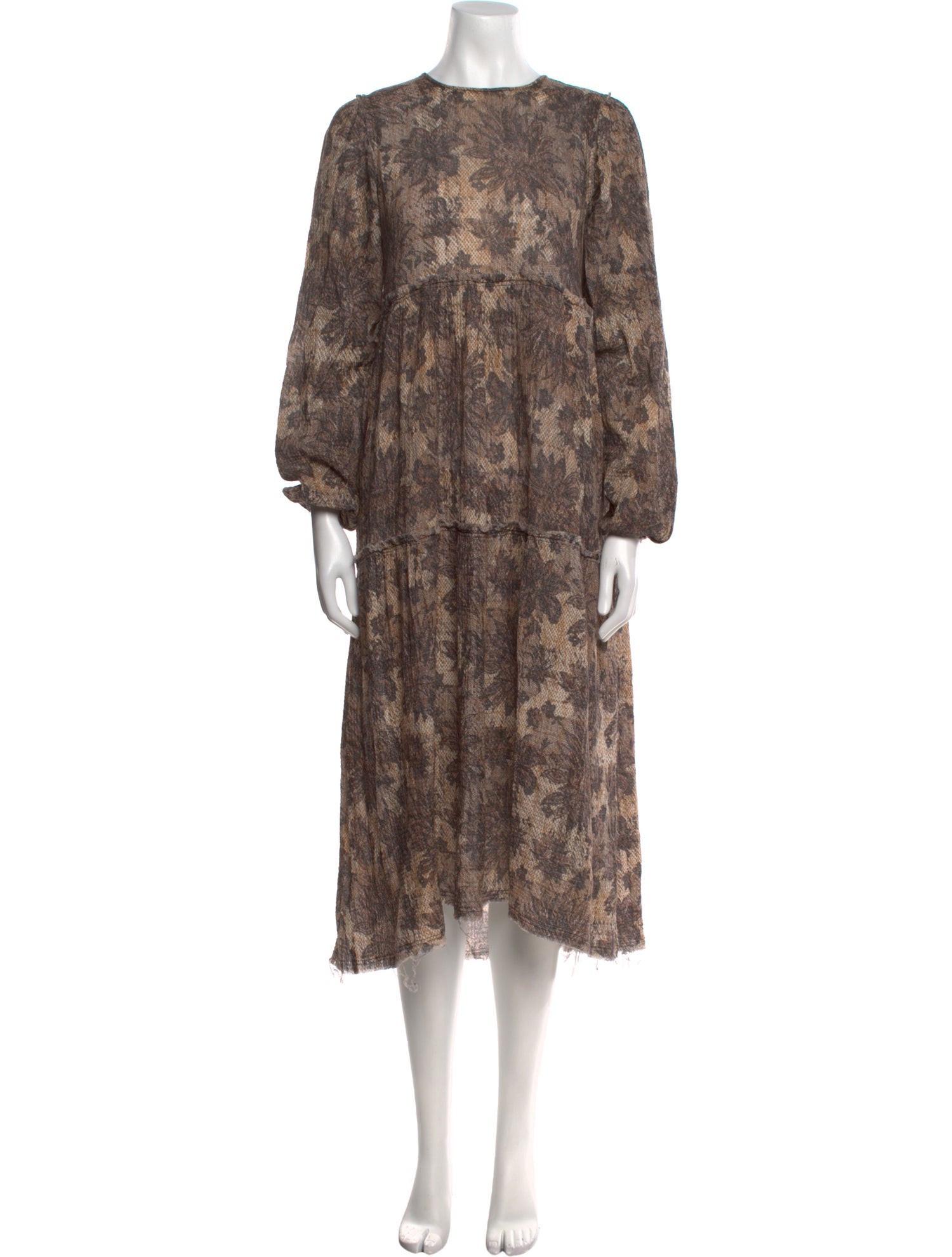 R13 Floral Print Long Dress