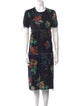 R13 Floral Print Midi Length Dress