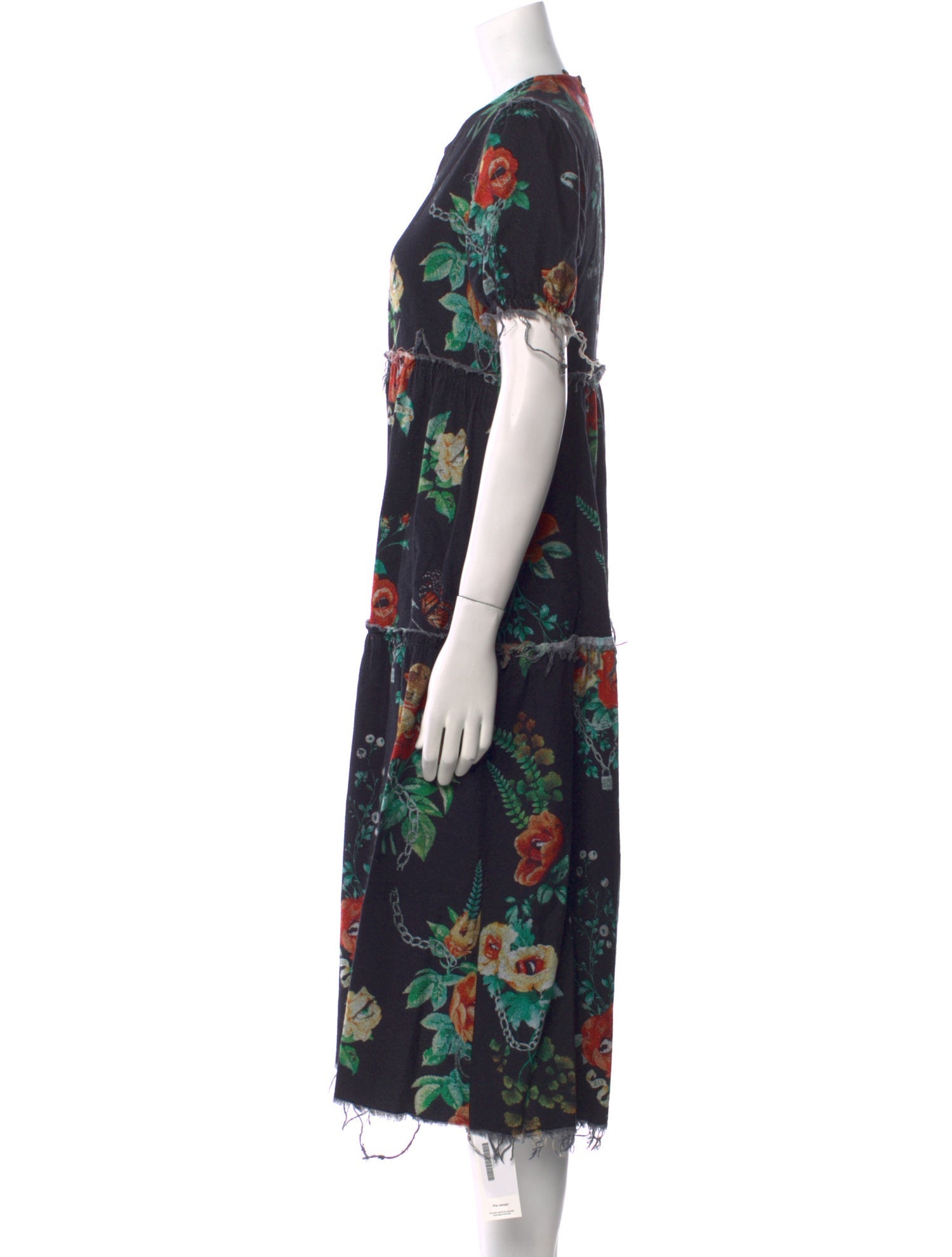 R13 Floral Print Midi Length Dress