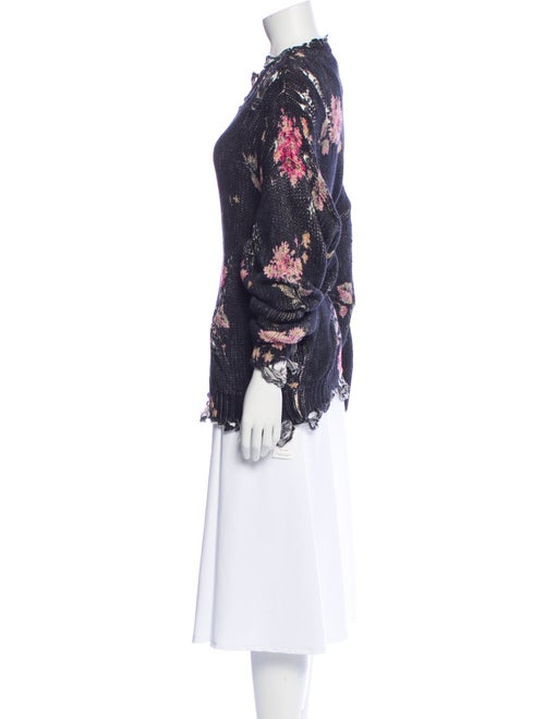 R13 Floral Print Scoop Neck Sweater