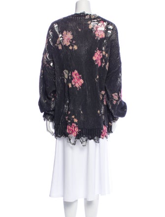 R13 Floral Print Scoop Neck Sweater