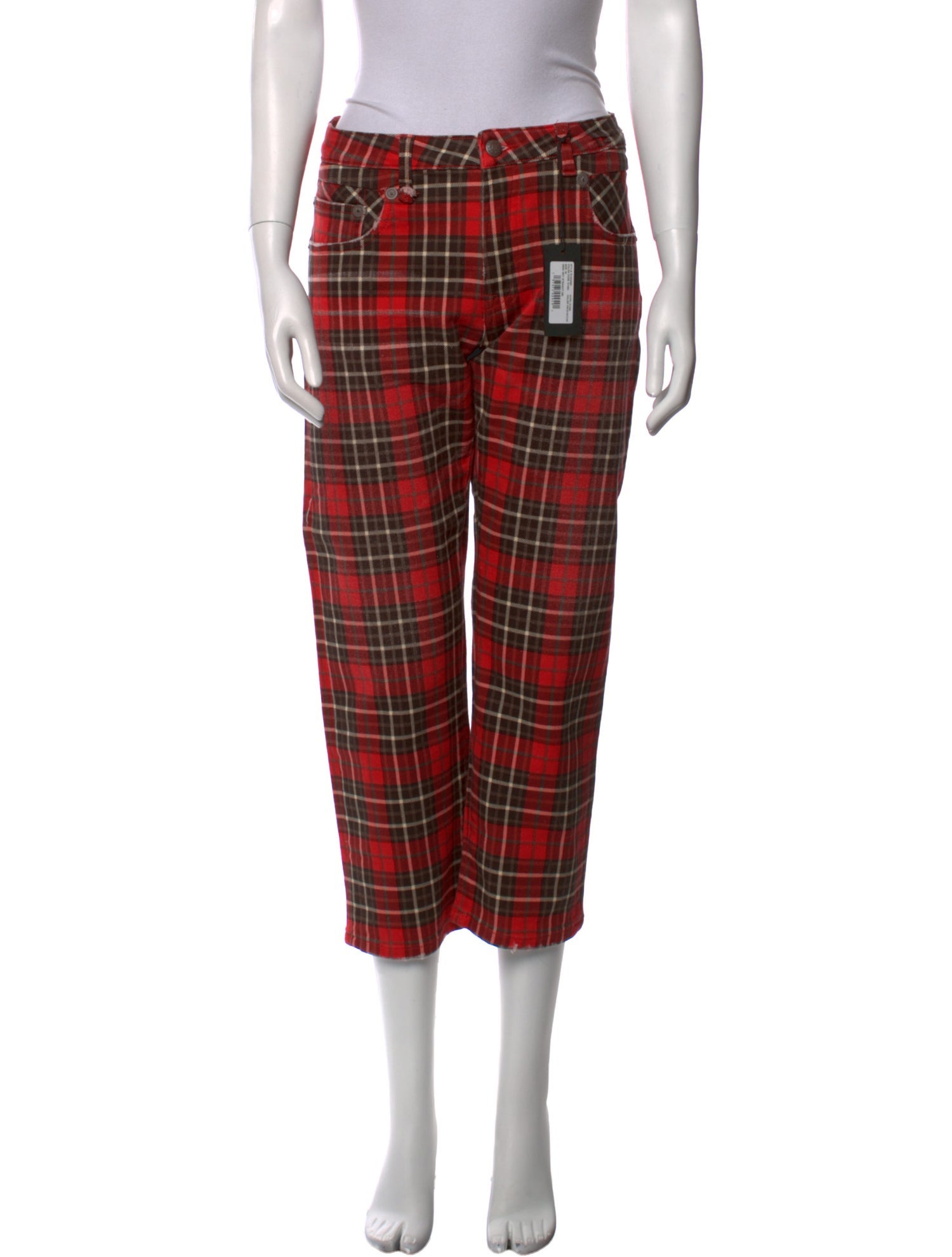 R13 Plaid Print Straight Leg Pants w/ Tags